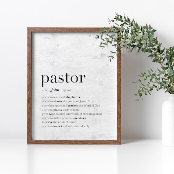 Pastor Gift Ideas, Pastor Definition Print, FRAMED Decor, Preacher