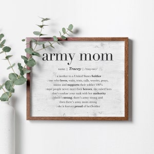 Personalized Army Mom PRINTABLE, Army Mom Gifts, Army Mom Wall Art, Military Gifts for Mom, Mothers Day Gift for Her, Army Decor Digital