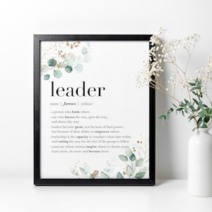 Personalized Leader Gift, PRINTABLE Thank you Gift for Boss, Leadership Quotes, Male Boss Retirement Gift, Appreciation Gift for Supervisor