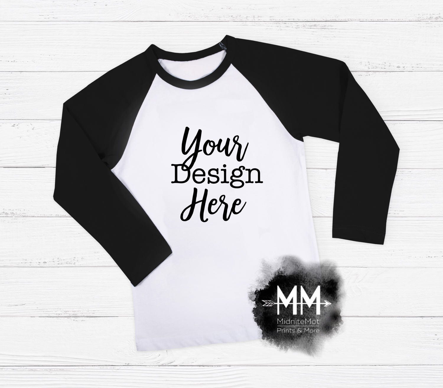 Download T-Shirt Mockup Black Sleeve Raglan Shirt Display Styled | Etsy