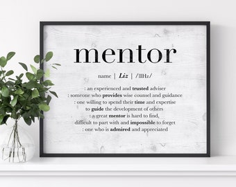 Personalized Gift for Mentor Thank You Mentor Print Sign   Etsy
