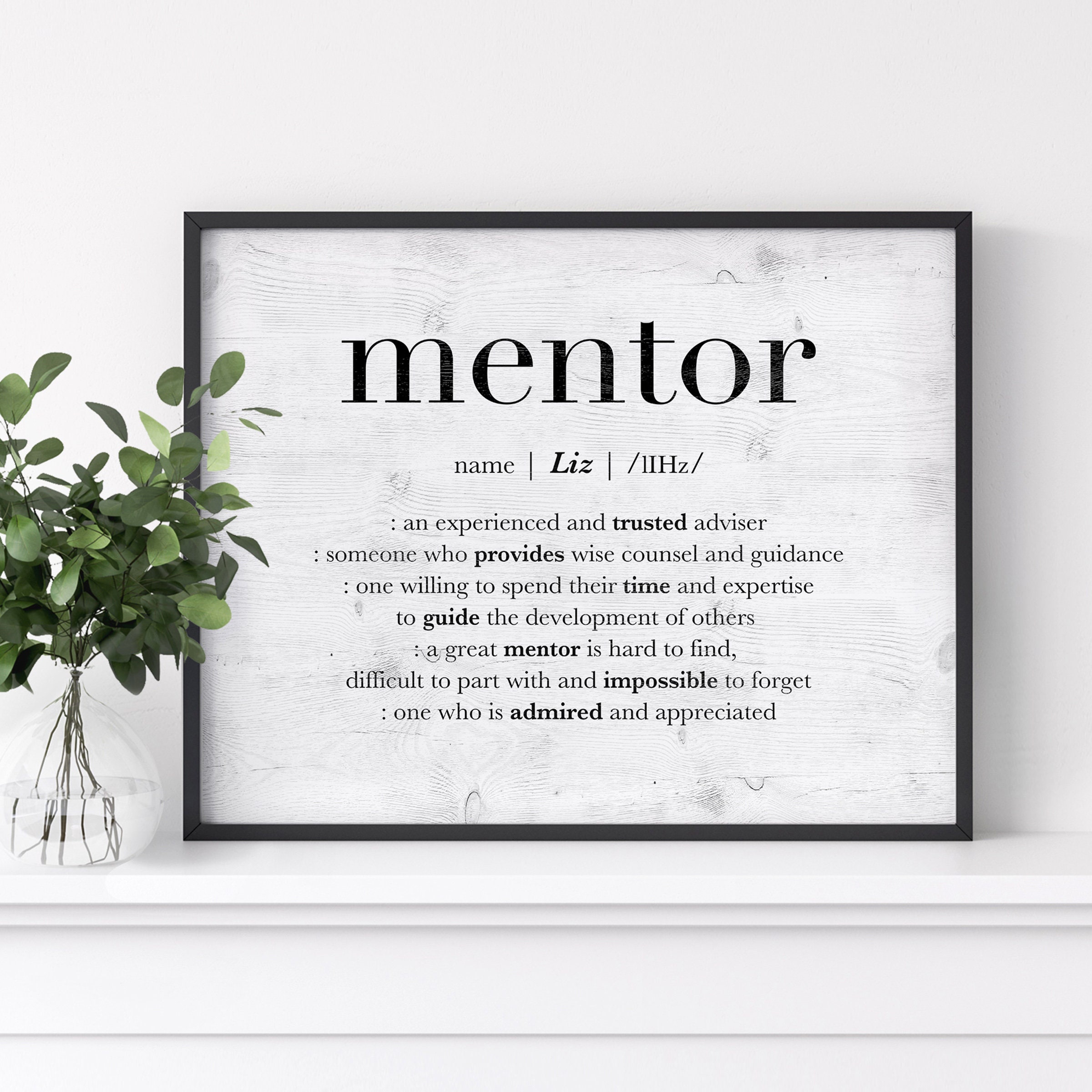 Personalized Mentor Thank You Mentor Print Sign - Etsy
