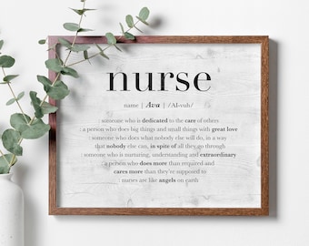 Personalized Gifts for Nurse, FRAMED Nurse Sign, Nurse Appreciation Gifts, Thank You Nurse, Nurse Retirement Leaving Gift, Nurse Definition