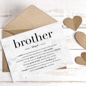 Personalized Brother Card Custom Brother Birthday Card Big - Etsy