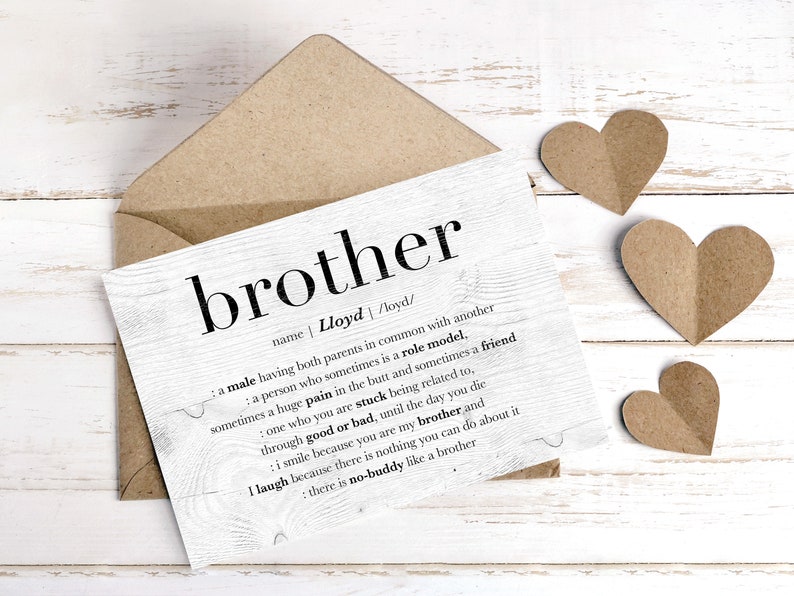 Personalized Brother Card Custom Brother Birthday Card Big | Etsy