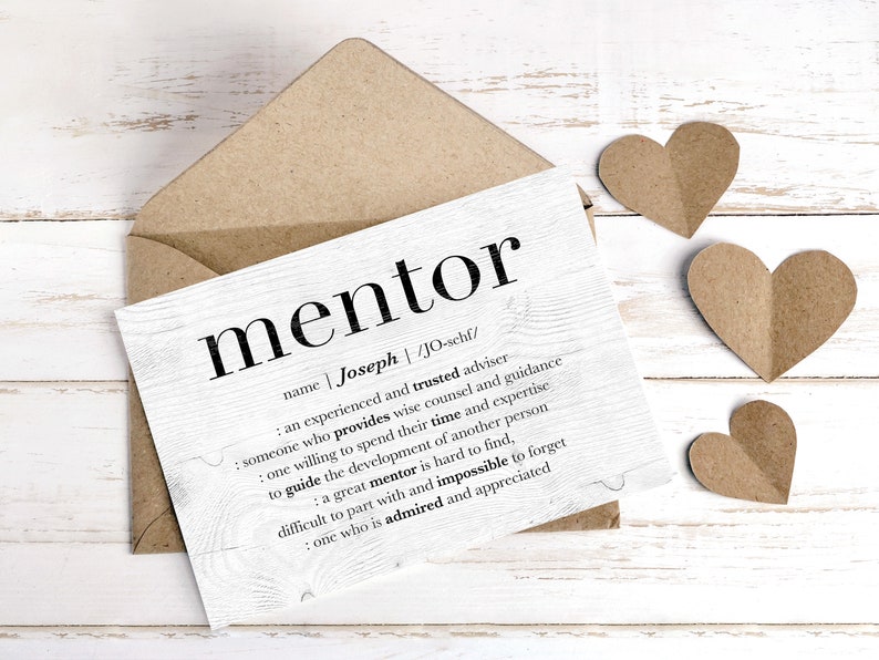 Personalized Mentor Card, Gift for Boss, Custom Mentor Thank You Card, Custom Mentor Gift for Women, Mentor Appreciation, Retirement Card 