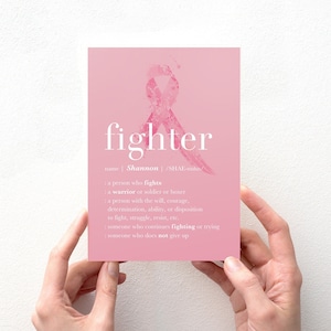 Cancer Survivor AFDRUKBARE kaart, Breast Cancer Fight Quote, Party Cancer Free Gift, Woman Warrior Card, Gepersonaliseerde Cancer Fighter Gift Idea