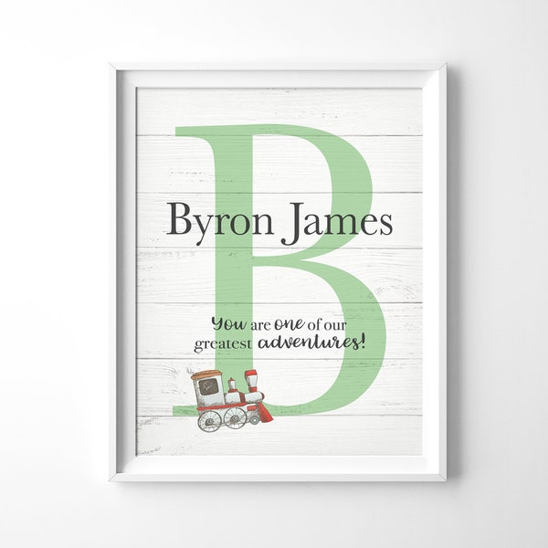 Personalized Baby Gift, Baby Boy Nursery Decor, Inspirational Kids Room Decor, Nursery Name Sign, Custom Quote Print, Christian Nursery Wall