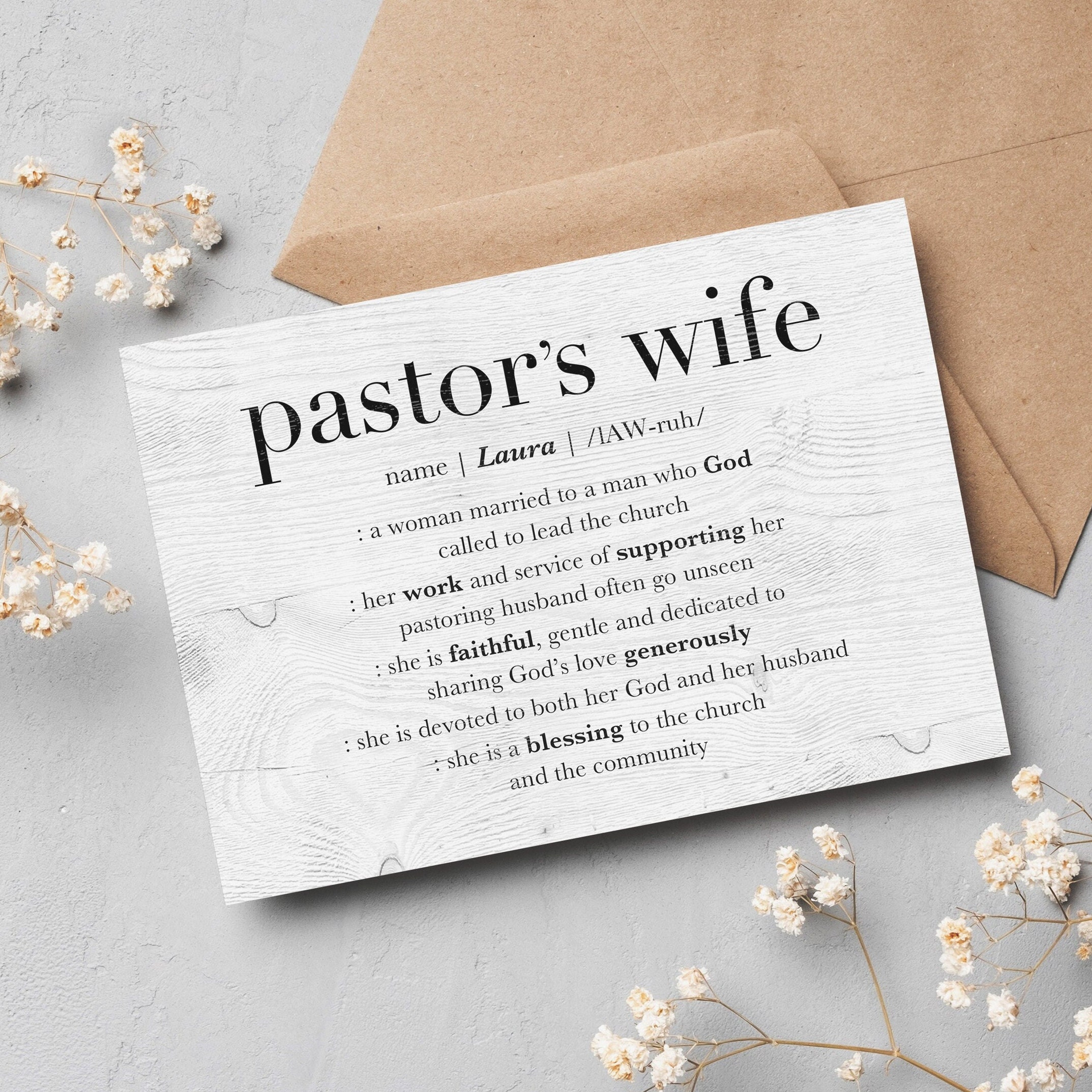 Pastors Wife Thank You Card Custom Pastors Wife image