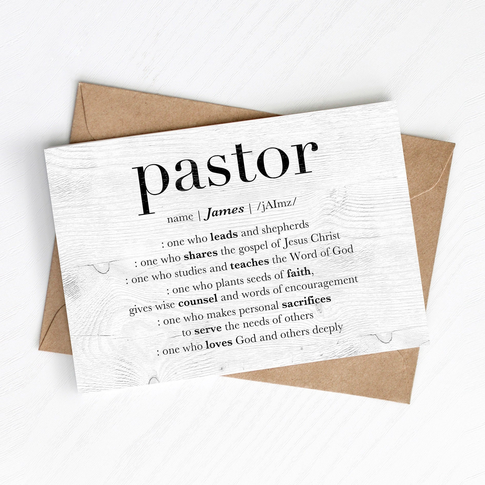 Pastor Thank You Card Custom Pastor Appreciation Gift - Etsy