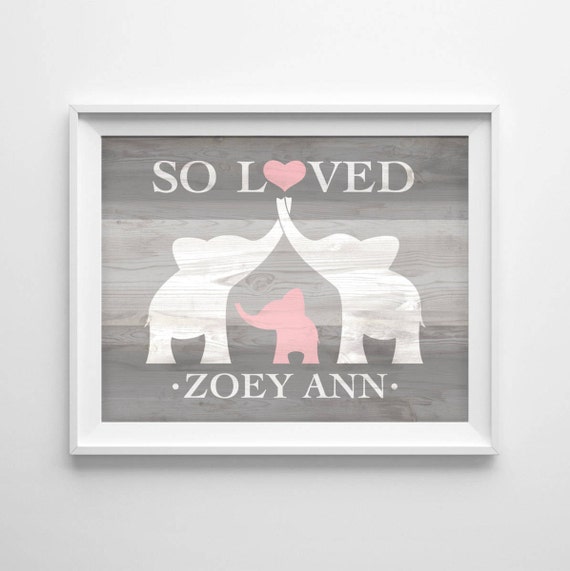 Elephant Nursery Wall Art Decor Quotes Picture Keepsake Gift A3