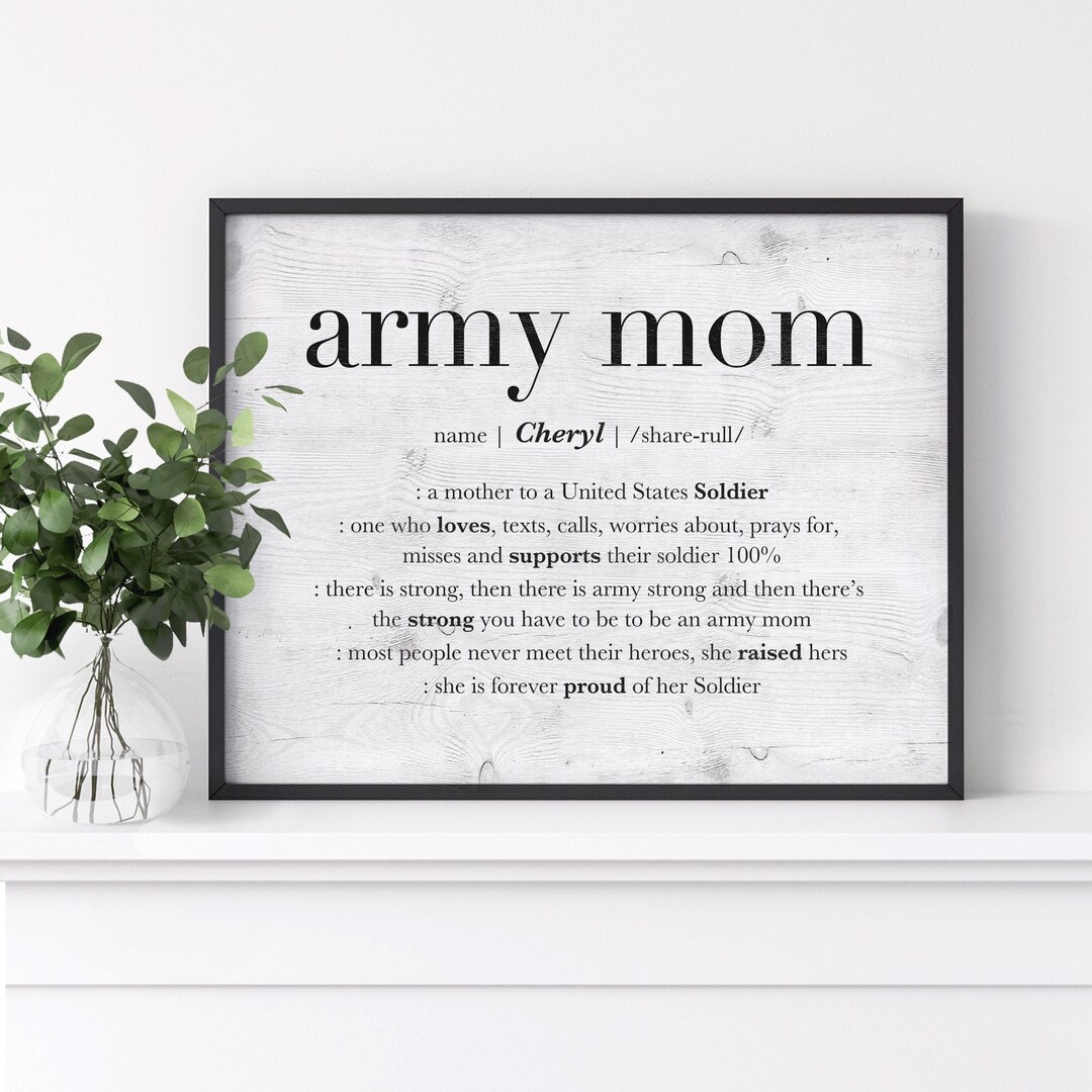 Personalized Army Mom PRINTABLE Army Mom Gifts Army Mom Wall - Etsy