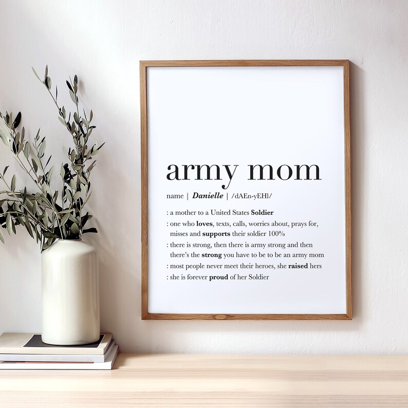 Personalized Army Mom PRINTABLE Army Mom Gifts Army Mom Wall - Etsy
