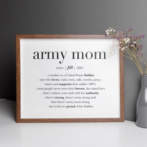 Personalized Army Mom PRINTABLE, Army Mom Gifts, Army Mom Wall Art ...