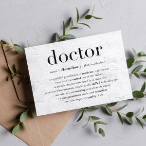 Benutzerdefinierte Danke Doktorkarte, Doktor Personalisierte Ruhestandskarten für Doktor, Doktortag Wertschätzungskarte für Arzt, Danke Doktor