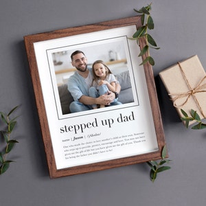 Custom Stepped Up Dad Gift, Stepped Up Dad Print Name Sign, Stepdad Definition, Bonus Dad Gift, Fathers Day Gift for Stepdad, Dad Gifts Papa