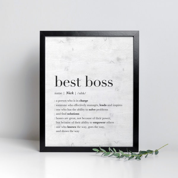 Personalisiertes Geschenk für Boss, Girl Boss Geschenk, Bosse Geschenke für Männer, Dankeschön Boss Print, Anführer Geschenk, Boss Lady Wertschätzung, Boss Definition