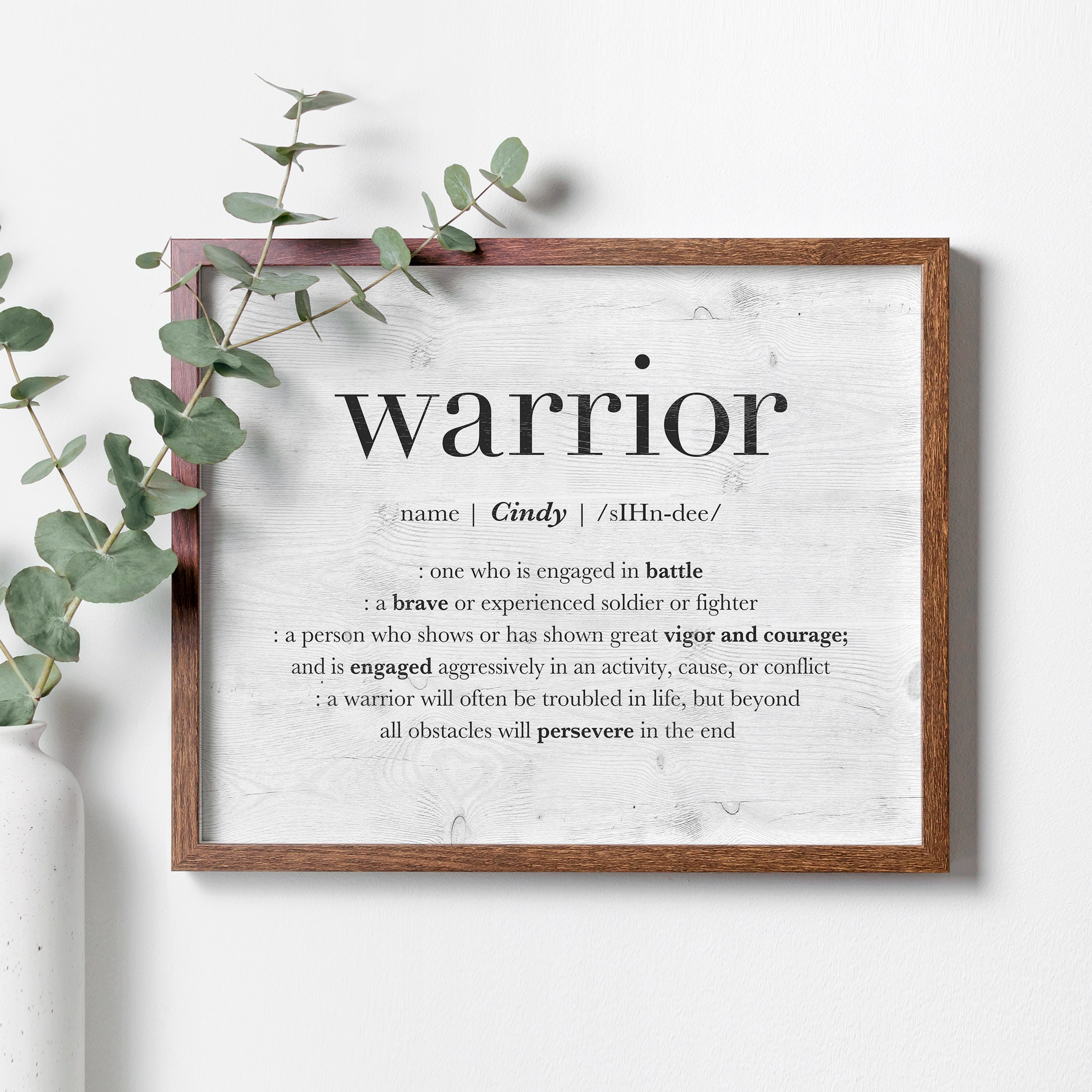 Warrior Quote Sign Wall Art, Warrior Saying Personalized Friend Gift, Cancer Warrior Inspirational Quote, Cancer Survivor Gift, PRINTABLE