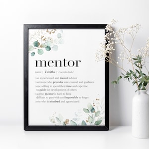 Framed Mentor Gift, Personalized Mentor Thank You Gifts, Mentor Teacher Gifts, Mentor Gift for Women, Boss Retirement, Custom Mentor Gifts
