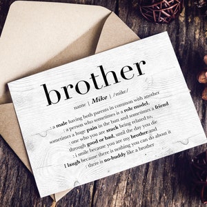 Personalized Brother Card Custom Brother Birthday Card Big - Etsy