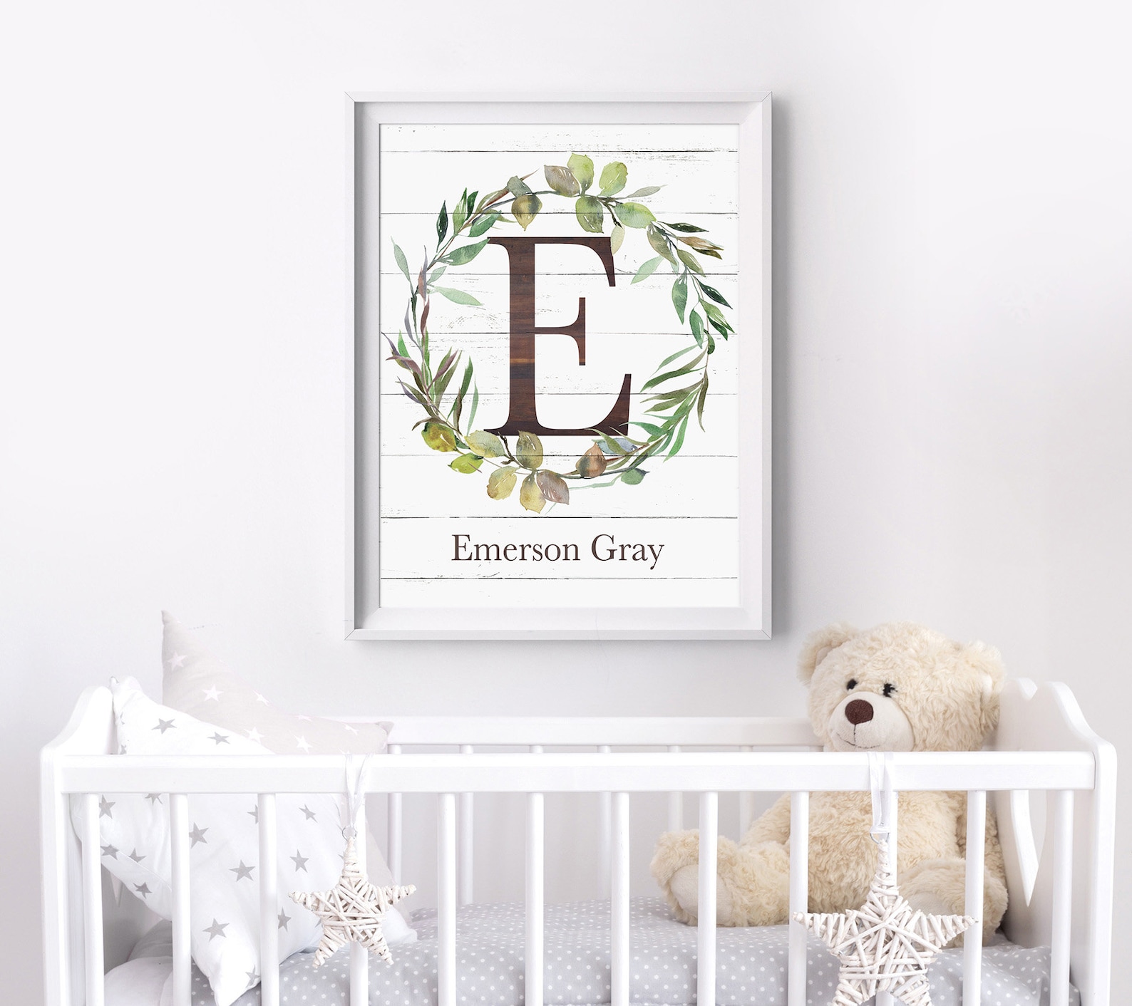Personalized Nursery Wall Art Botanical Print Boy Nursery Etsy