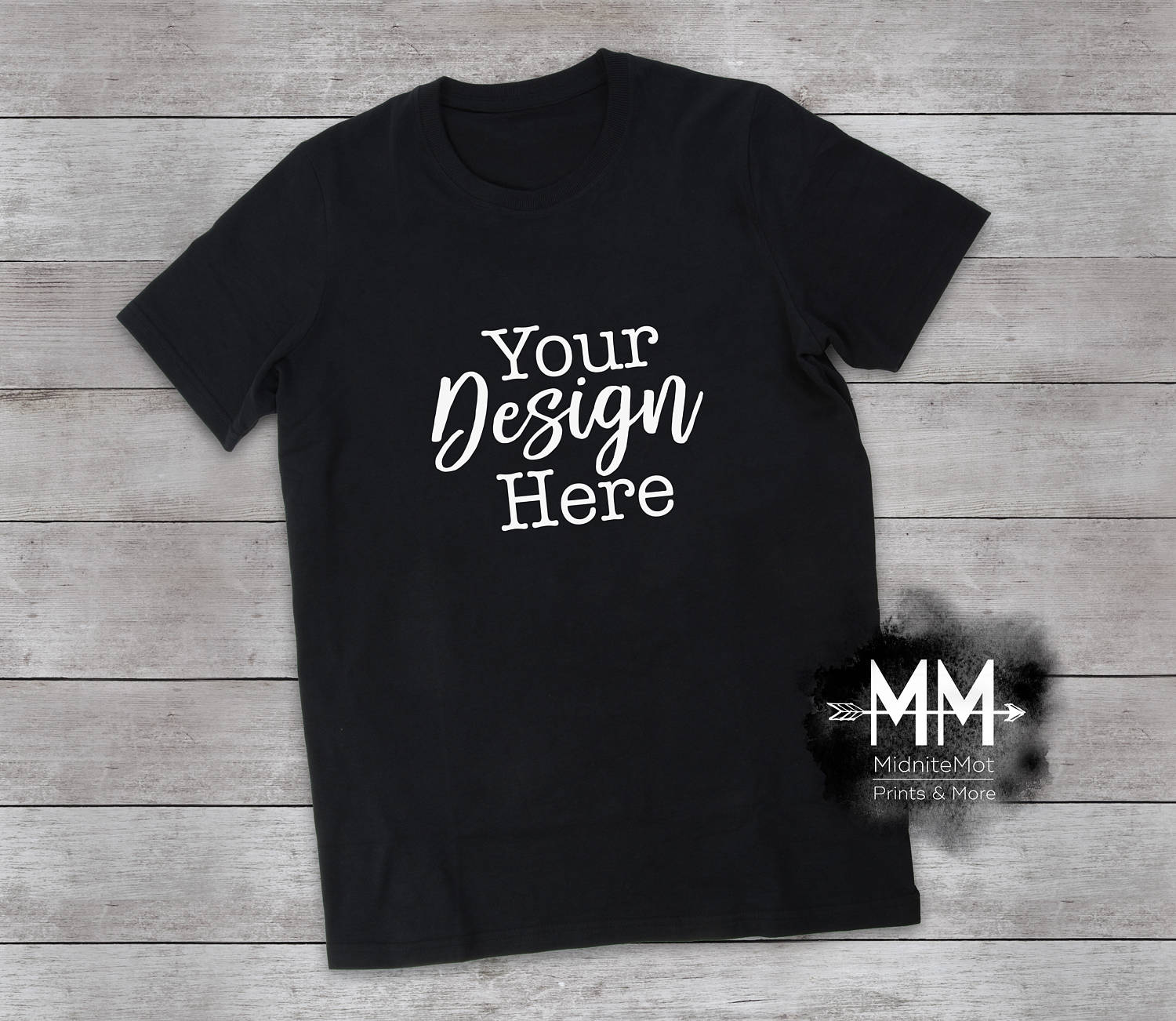 Black T-Shirt Mockup Black Shirt Flat Lay Display Short | Etsy