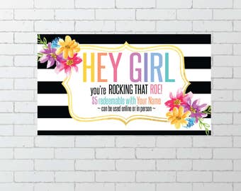 Black and White Striped Caught You Roeing Card