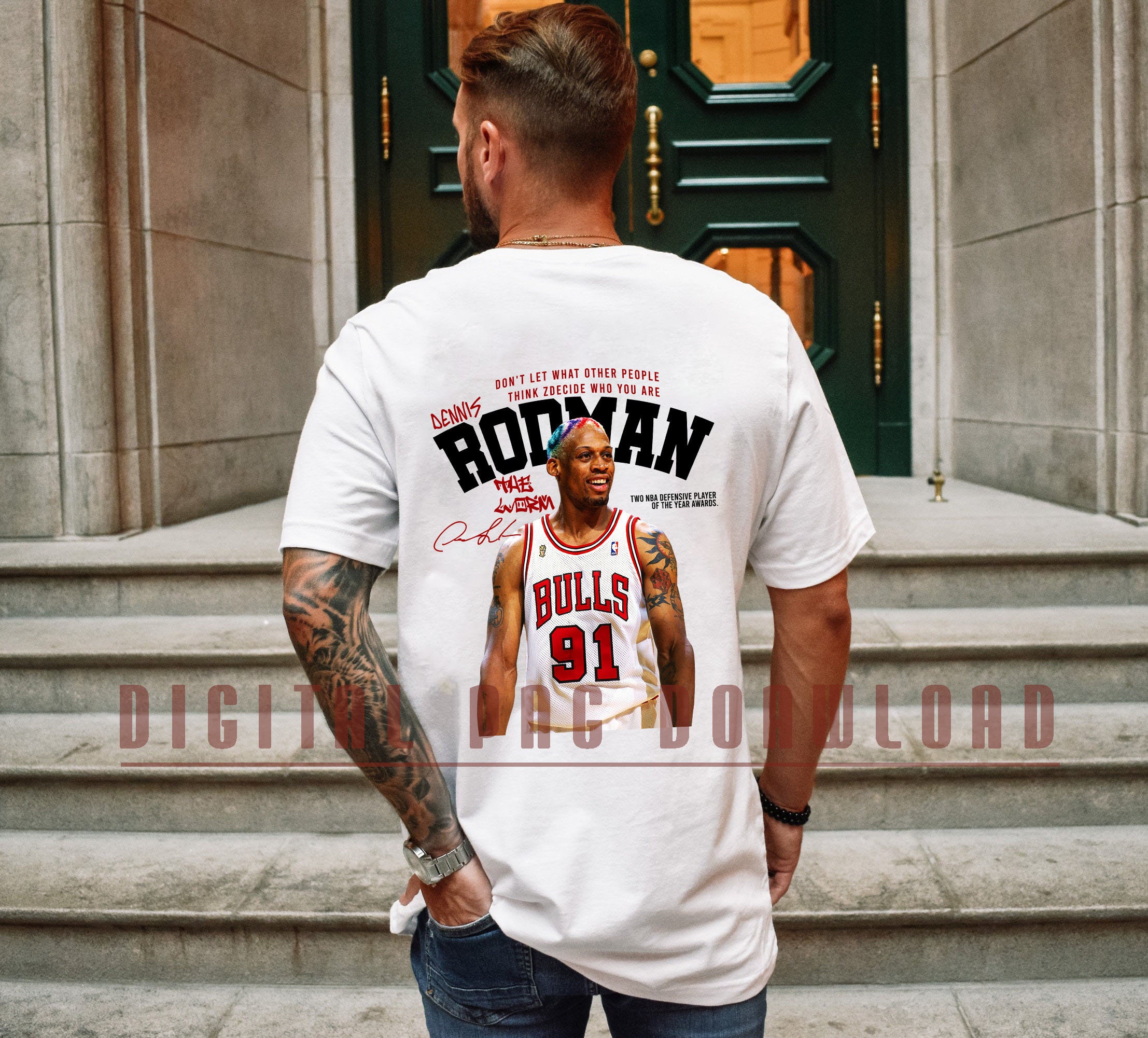 Dennis Rodman Graphic Art T-Shirt - Listentee