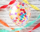 Fiesta Confetti Balloons 3 Pack, 5 Pack or Singles Pre-filled Confetti Fiesta Tribal Baby Shower, Cinco De Mayo, B-days, Weddings, Party