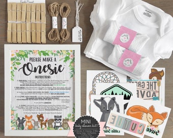 Woodland Creatures Onesie Decorating Kit Personalized Sign Etsy