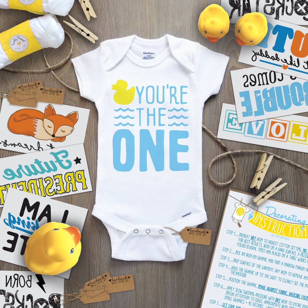 Rubber Ducky Onesie Decorating Kit/ 30 Transfers Onesies Etsy