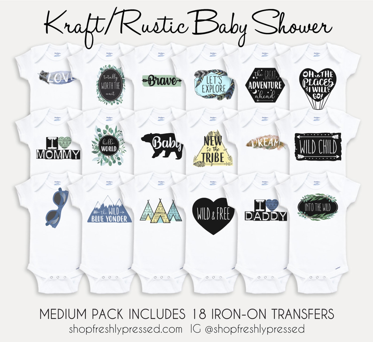 NEW Kraft Rustic Onesie® Decorating/ Gender Neutral Baby Etsy