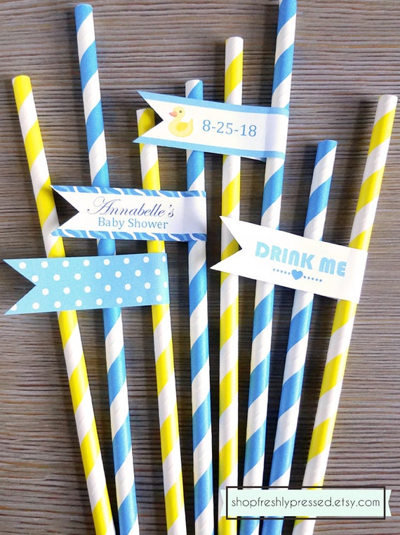 Printable Straw Flag Labels Customizable DIY Templates. | Etsy