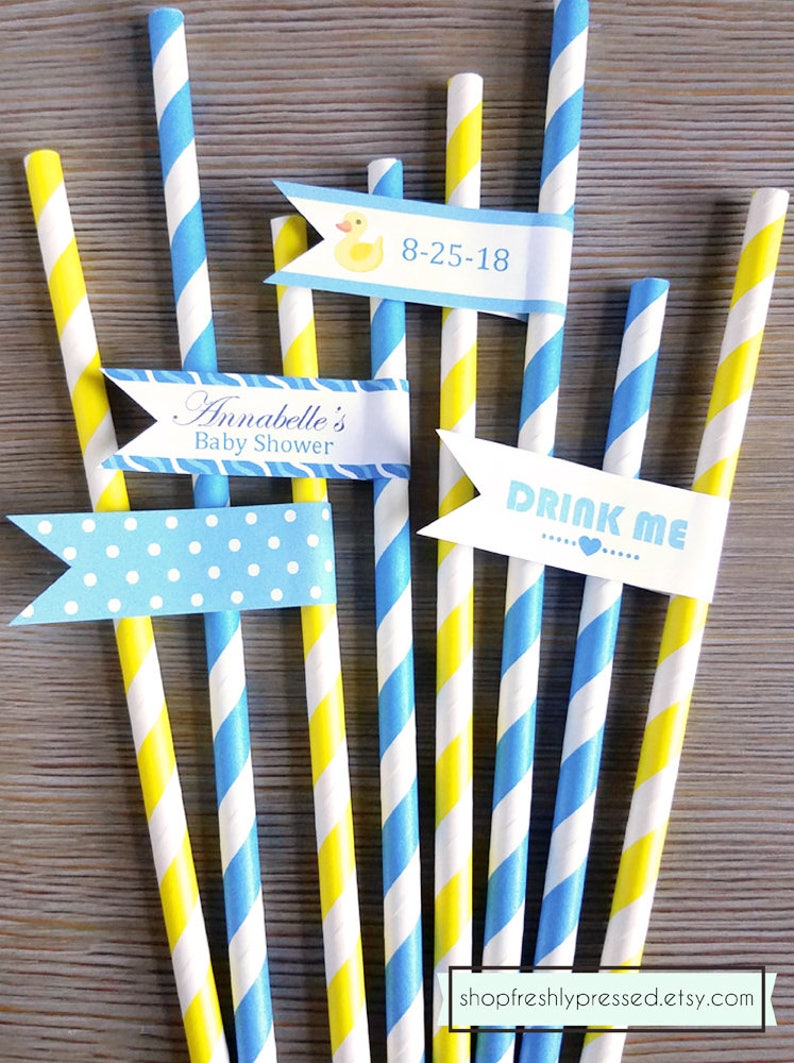 Printable Straw Flag Labels Customizable DIY Templates. Etsy
