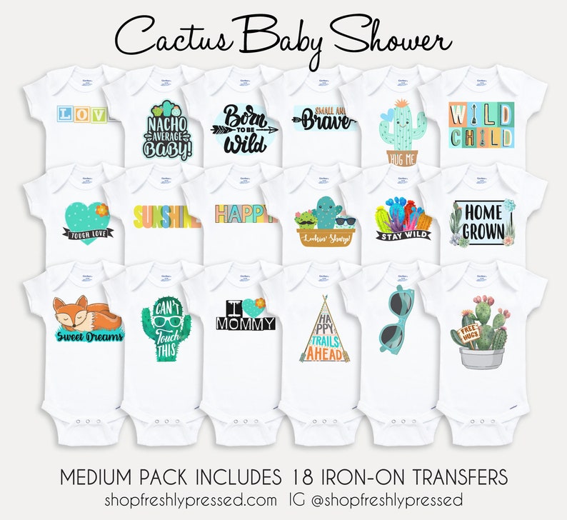 Cactus Baby Shower/ Iron-on Transfers/ Onesie® Decorating - Etsy