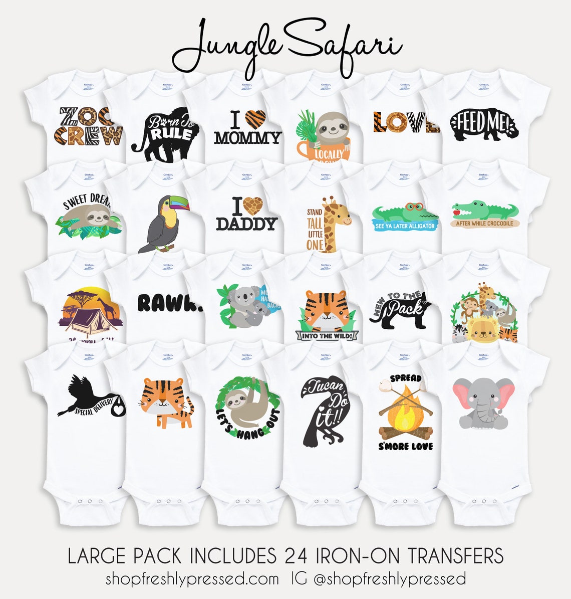 Safari Baby Shower/ Onesie® Decorating/ Jungle Animals/ | Etsy