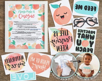 Peach Blossom Iron-On Decals – Onesie® Decorating Baby Shower (1GPM1-1A)