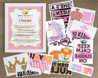 Princess Iron-On Transfers – Onesie® Decorating Kit, Baby Shower (1GPR1-1A)