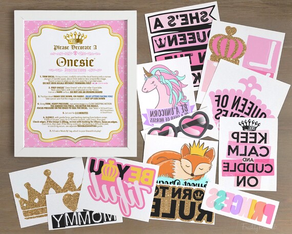 Princess Iron-On Transfers – Onesie® Decorating Kit, Baby Shower (1GPR1-1A)