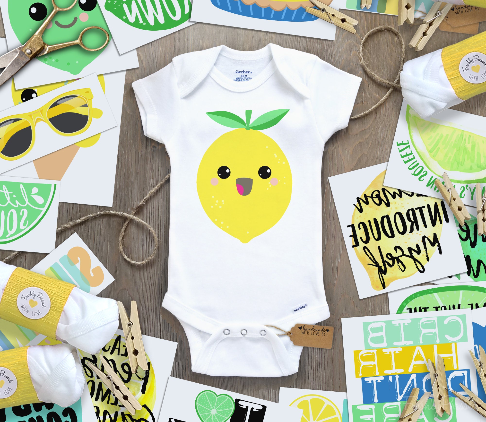 Onesie® Decorating Kit/ Lemon Citrus Baby Shower/ Iron On | Etsy