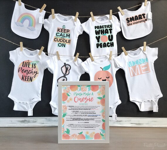 Peach And Mint Baby Shower Kit Onesie Decorating Sign Onesie Etsy