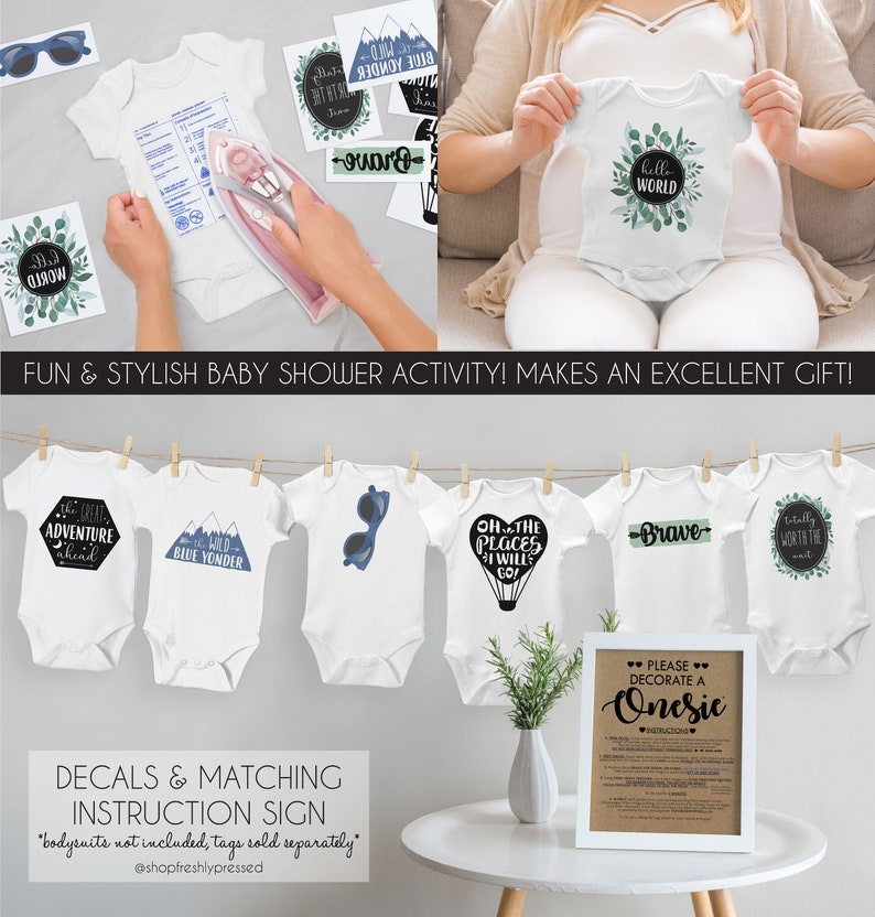 Kraft Rustic Onesie® Decorating Decals Decorative Etsy