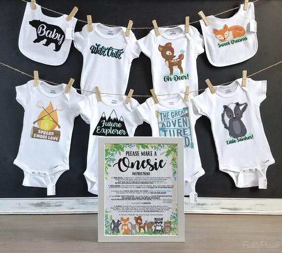 Woodland Creatures Onesie Decorating Kit Personalized Sign Etsy