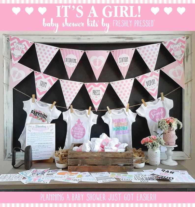 It S A Girl Onesie Decorating Kit Baby Shower Games Diy Etsy