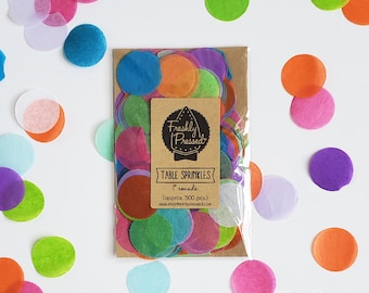 Rainbow Confetti Table Sprinkles, Multicolored Tissue Rounds (1NRP1-10)