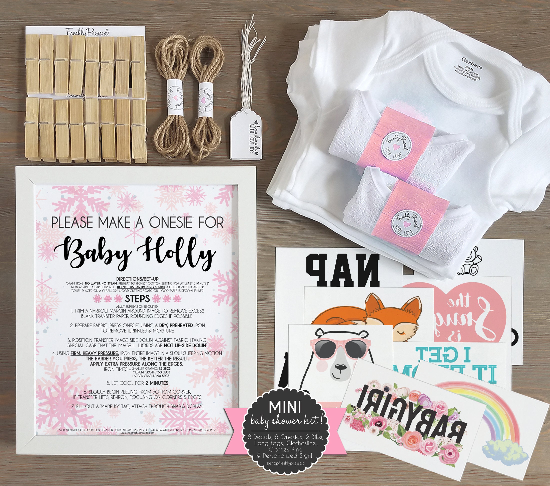 Pink Winter Wonderland Onesie Decorating Kit Personalized Etsy