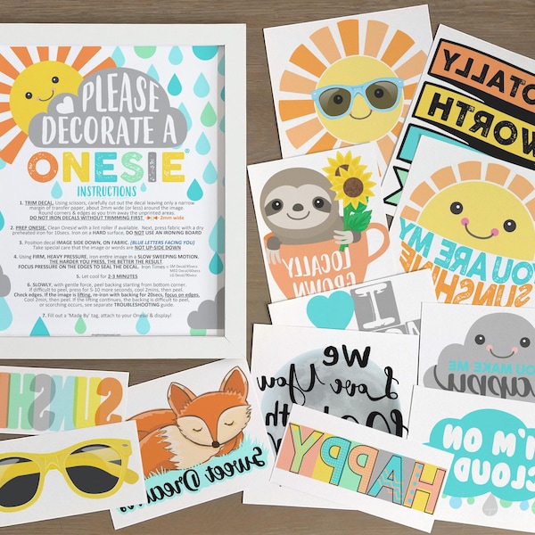 Sunshine Baby Shower Onesie® Decorating Iron-On Transfers & Sign (1NYS1-1A)