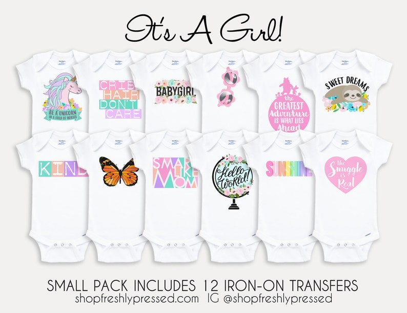 It's a Girl Onesie® Decorating Ironon Transfers/ Onesie® Etsy