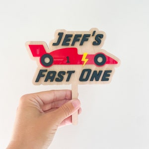 Fast One Cake Topper, Race Car Birthday Theme, Boys First Party, Personalized Cake-Topper