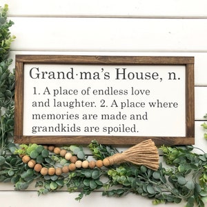 Grandma&#39;s House Sign, Place of Endless Love and Laughter, Memories Are Made, Grandkids Are Spoiled, Personalized Gift for Grandma, (8&quot;x16&quot;)